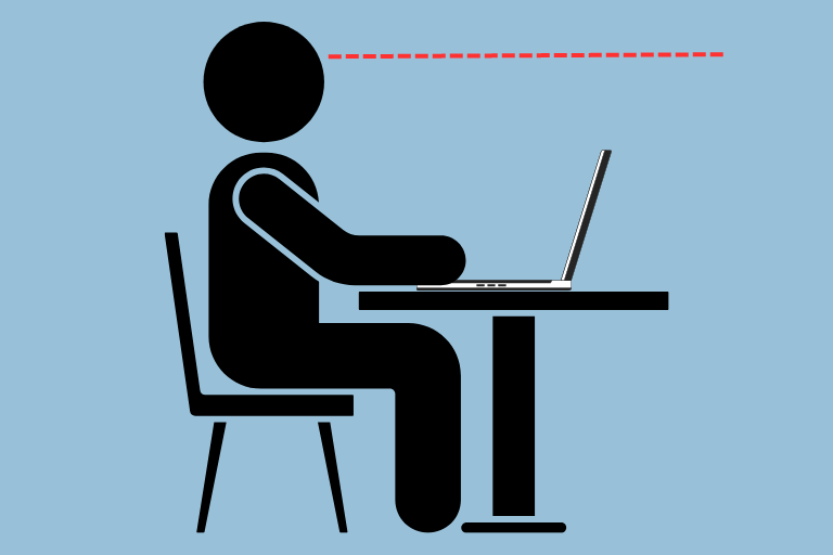 should laptop be at eye level - laptop positioning technique